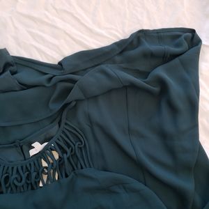 MAURICE teal strappy short dress.